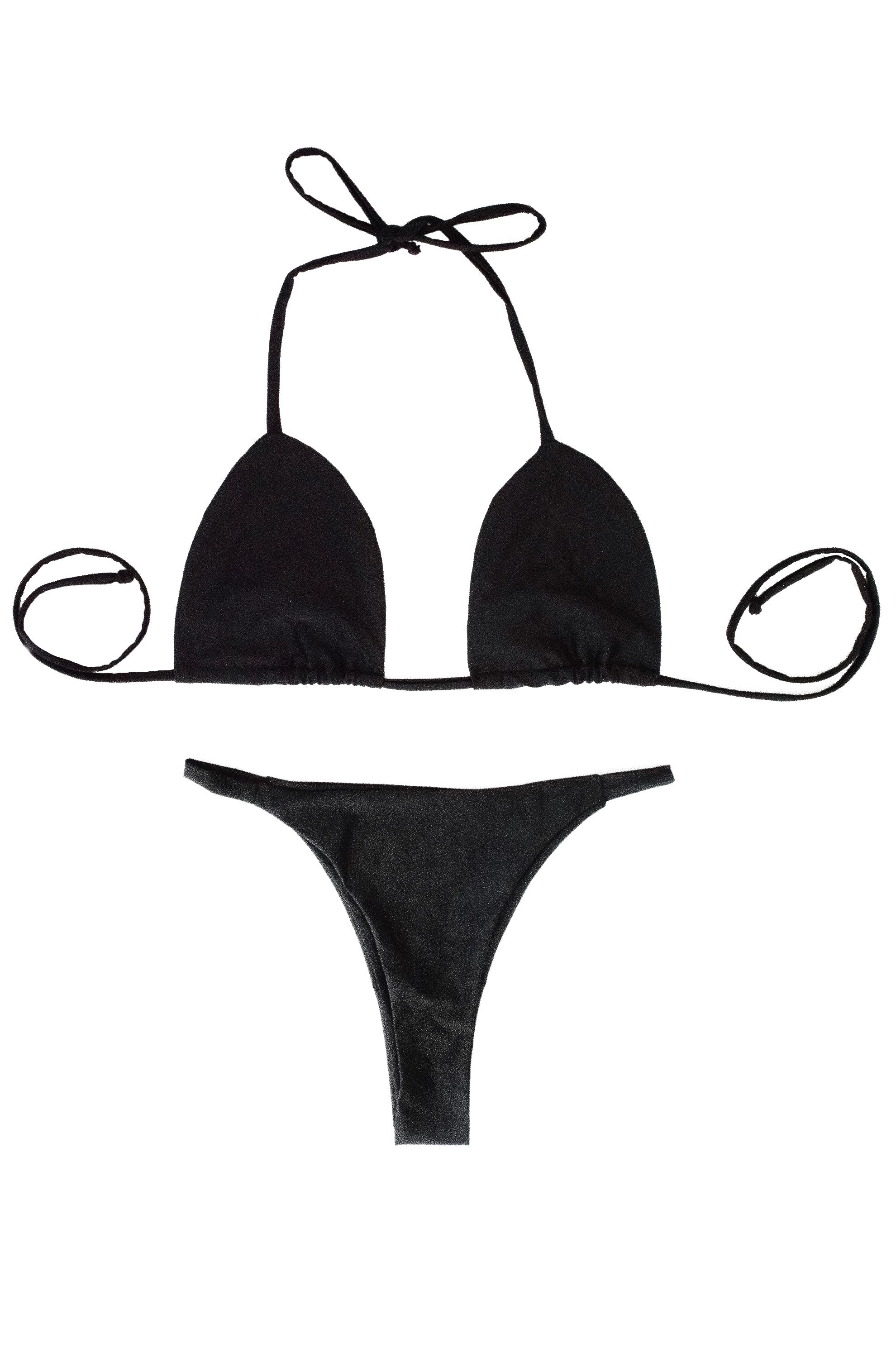 Bikini negro destellante